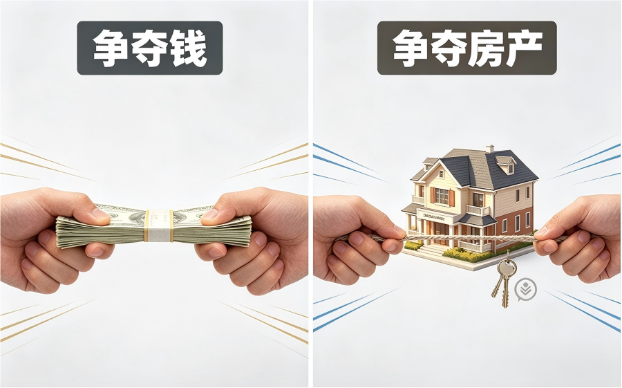 离婚分钱和分房产